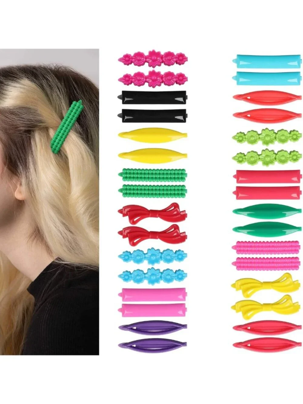 32 Pack Small Barrettes for Fine Hair - Colorful Hair Clips for Women & Girls